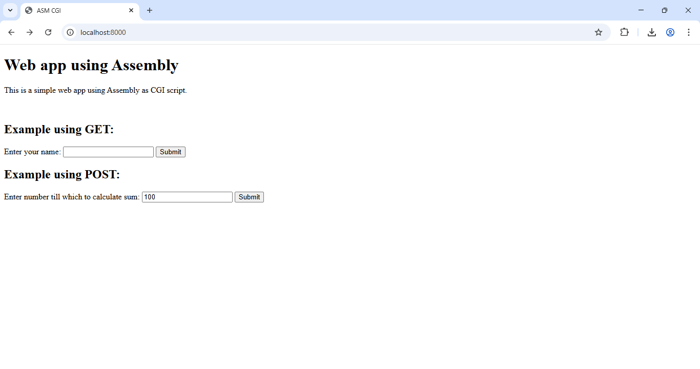 POST Request Form Input